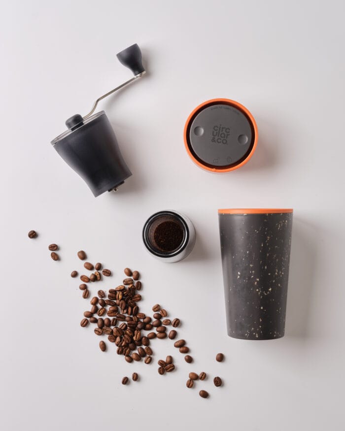 Circular&Co. Reusable Coffee Cup, 12oz (340ml) - Grey and Sundown Orange - Image 6