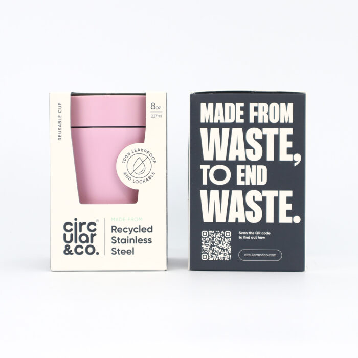 Circular&Co. Stainless Steel Travel Mug, 8oz (227ml) – Dust Pink - Image 3