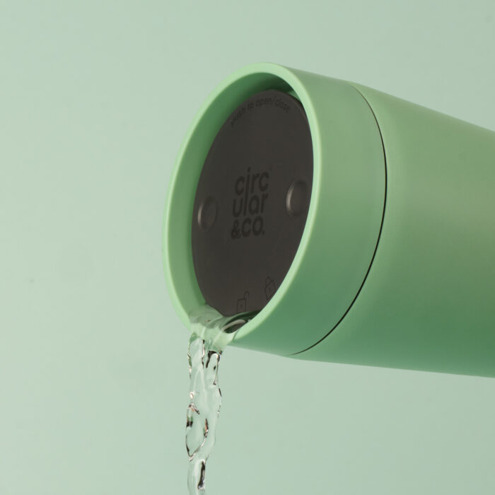Circular&Co. Stainless Steel Travel Mug, 12oz (340ml) – Seaglass Green - Image 4