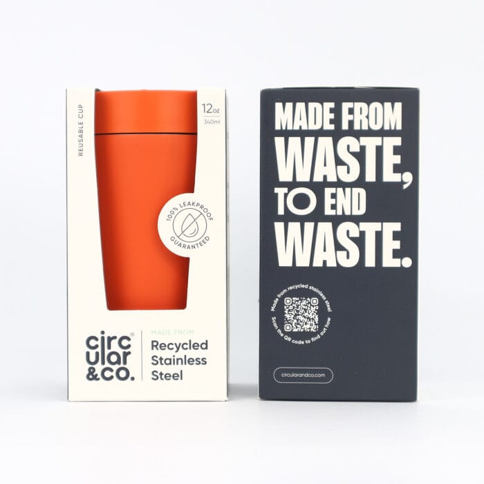 Circular&Co. Stainless Steel Travel Mug, 12oz (340ml) – Sunrise Orange - Image 3