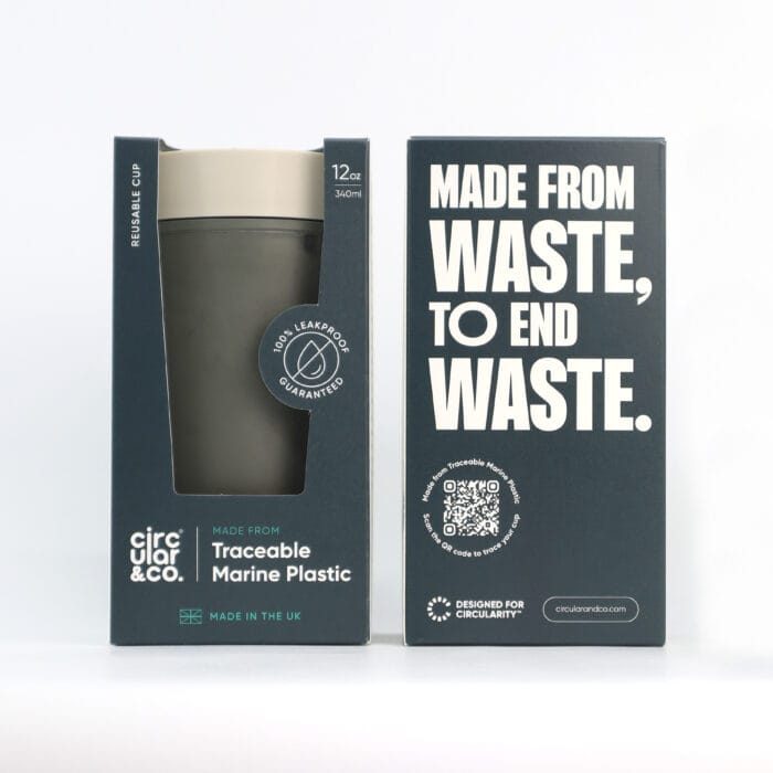 Circular&Co. Reusable Coffee Cup, 12oz (340ml) - Made From Traceable Marine Plastic - Image 3