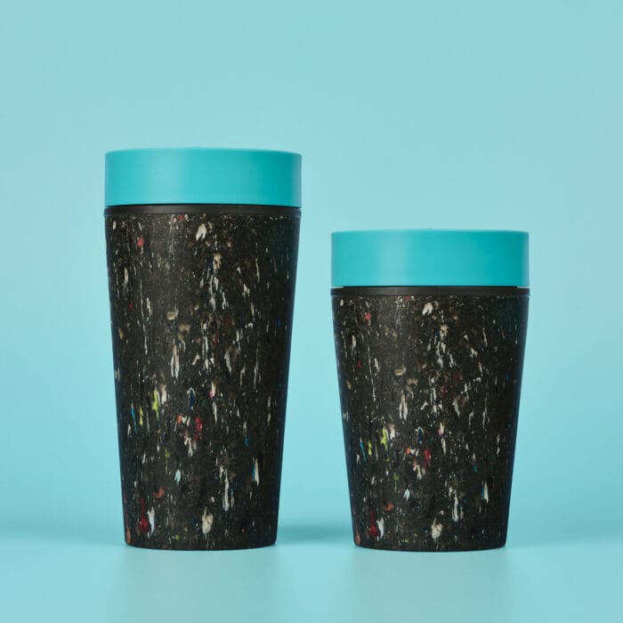 Circular&Co. Reusable Coffee Cup, 12oz (340ml) - Made From Trainers, Electric Blue - Image 5
