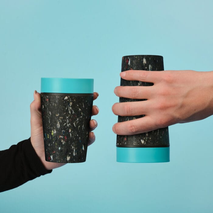 Circular&Co. Reusable Coffee Cup, 12oz (340ml) - Made From Trainers, Electric Blue - Image 8