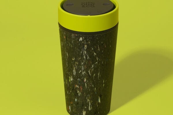 Circular&Co. Reusable Coffee Cup, 12oz (340ml) - Made From Trainers, Lime Green