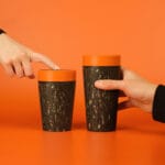 Circular&Co. Reusable Coffee Cup, 12oz (340ml) - Made From Trainers, Sunrise Orange - Image 2