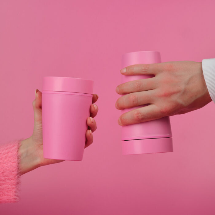 Circular&Co. Reusable Coffee Cup, 12oz (340ml) - Made From Bubblegum, Candy Pink - Image 8