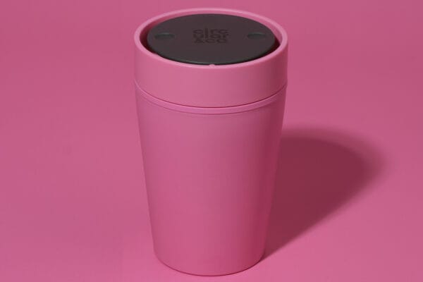 Circular&Co. Reusable Coffee Cup, 8oz (227ml) - Made From Bubblegum, Candy Pink