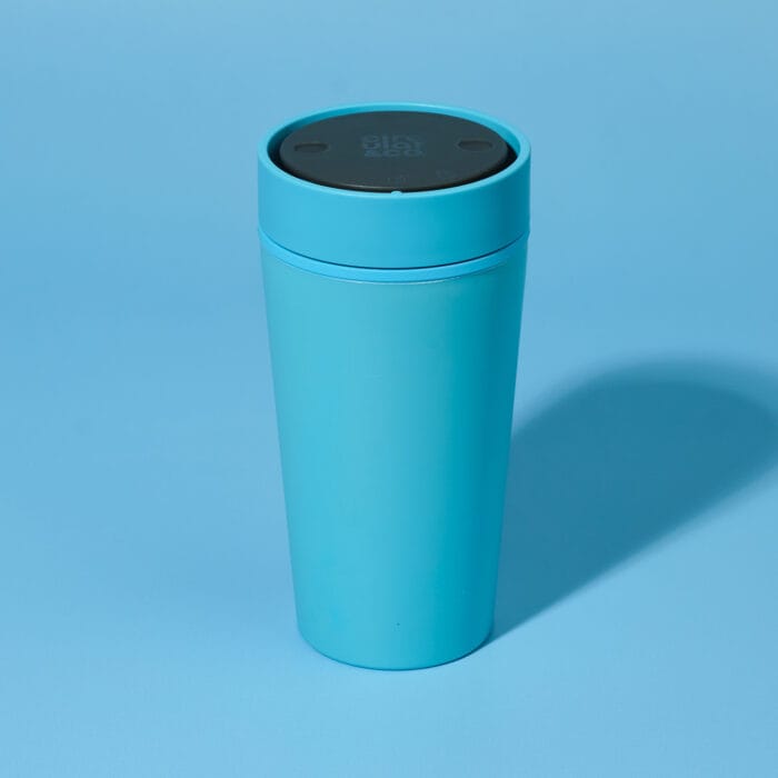 Circular&Co. Reusable Coffee Cup, 12oz (340ml) - Made From Bubblegum, Sky Blue - Image 1