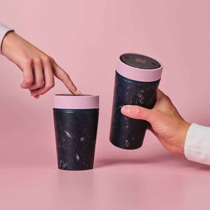 Circular&Co. Reusable Coffee Cup, 12oz (340ml) - Made From Fabric Waste, Dust Pink - Image 5
