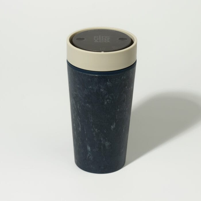 Circular&Co. Reusable Coffee Cup, 12oz (340ml) - Made From Fabric Waste, Ecru - Image 1