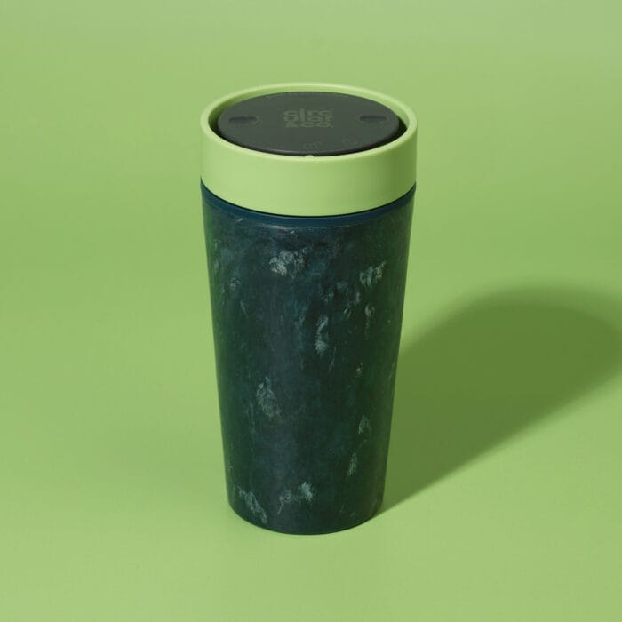 Circular&Co. Reusable Coffee Cup, 12oz (340ml) - Made From Fabric Waste, Pistachio Green - Image 1