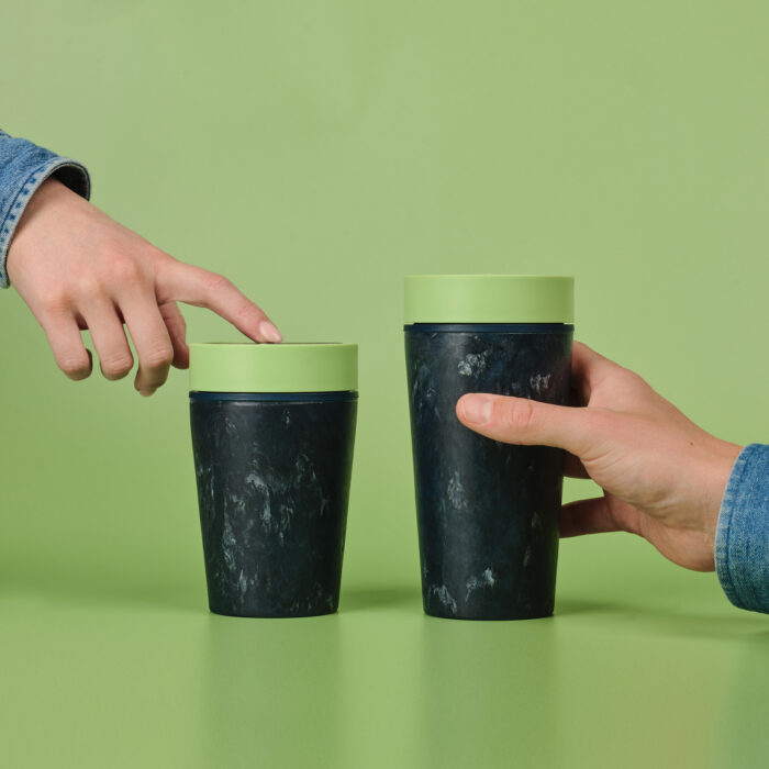 Circular&Co. Reusable Coffee Cup, 8oz (227ml) - Made From Fabric Waste, Pistachio Green - Image 5