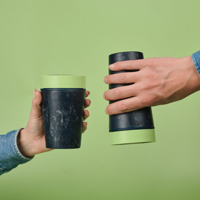 Circular&Co. Reusable Coffee Cup, 8oz (227ml) - Made From Fabric Waste, Pistachio Green - Image 8
