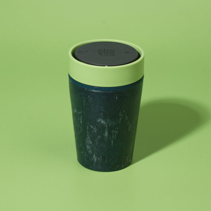 Circular&Co. Reusable Coffee Cup, 8oz (227ml) - Made From Fabric Waste, Pistachio Green - Image 1
