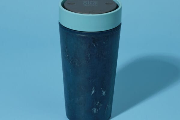Circular&Co. Reusable Coffee Cup, 12oz (340ml) - Made From Fabric Waste, Stonewash Blue