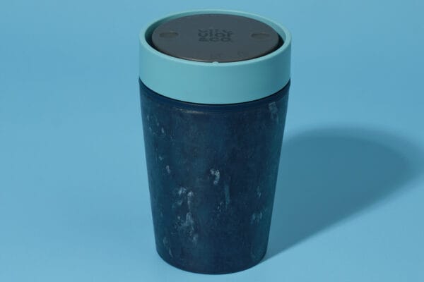 Circular&Co. Reusable Coffee Cup, 8oz (227ml) - Made From Fabric Waste, Stonewash Blue