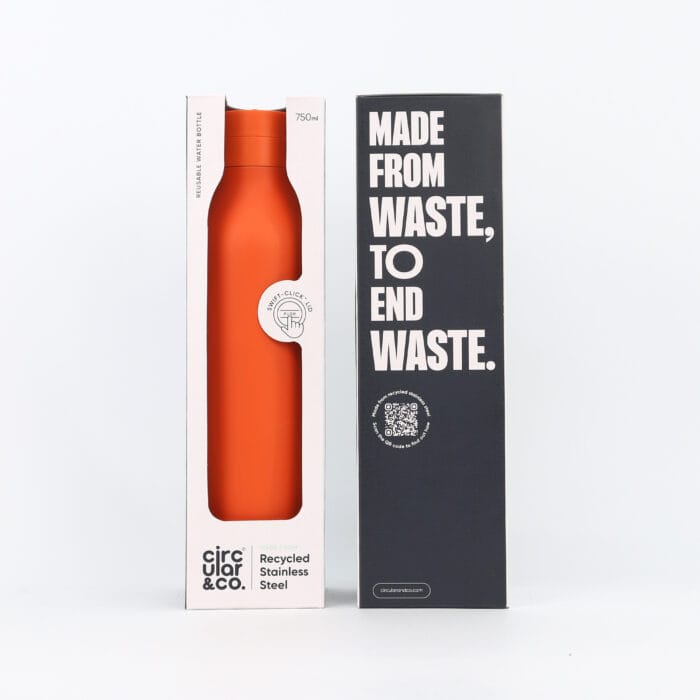 Circular&Co. Reusable Stainless Steel Water Bottle, 750ml – Sunrise Orange - Image 3